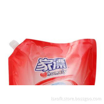 Coloured Spout Pouches , Red Washing Liquid Bag With Spout